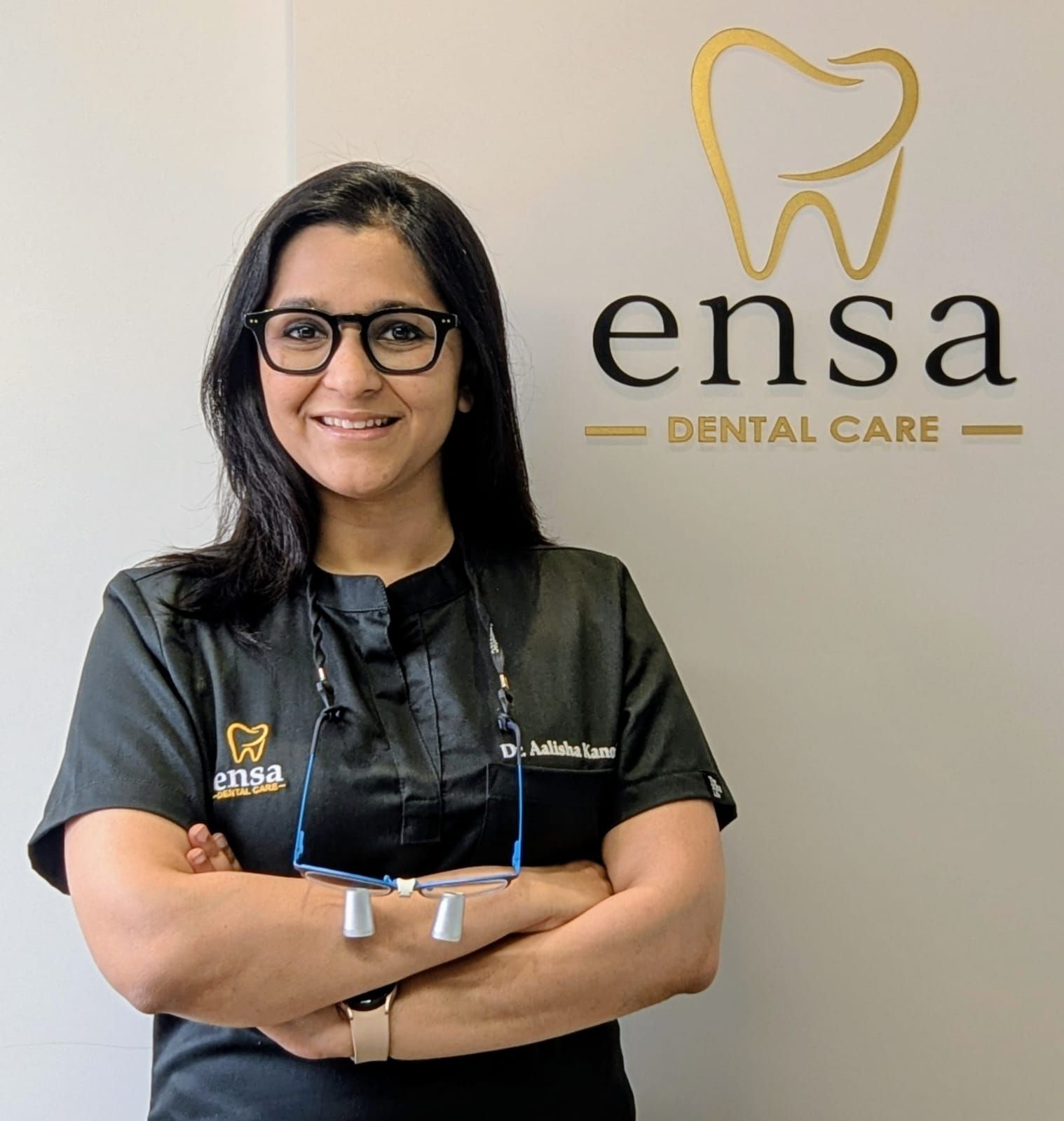 Dr. Aalisha Kanodia with the Ensa Dental Care team